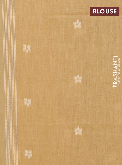 Jamdhani cotton saree sandal with allover thread & zari woven buttas and jamdhani pallu