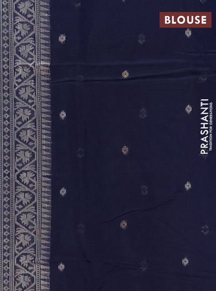 Jamdhani cotton saree teal green and navy blue with allover thread & zari woven buttas and jamdhani pallu