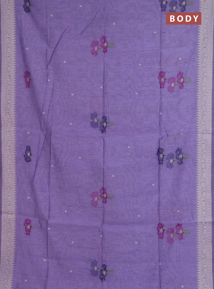 Jamdhani cotton saree lavender and purple with allover thread & zari woven buttas and jamdhani pallu