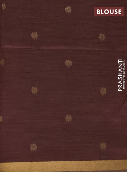 Jamdhani cotton saree beige and coffee brown with allover thread woven buttas and jamdhani pallu