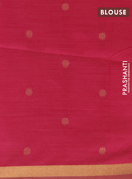 Jamdhani cotton saree peach pink and dark pink with allover thread woven buttas and jamdhani pallu
