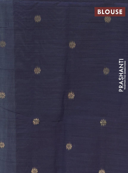 Jamdhani cotton saree teal blue and navy blue with allover thread woven buttas and jamdhani pallu
