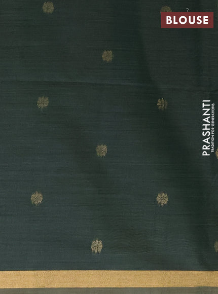 Jamdhani cotton saree pista green and bottle green with allover thread woven buttas and jamdhani pallu