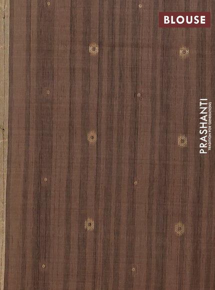 Jamdhani cotton saree dark beige and brown with allover thread & zari woven buttas and jamdhani pallu