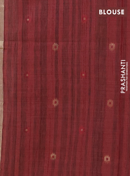 Jamdhani cotton saree dark peach shade and maroon with allover thread & zari woven buttas and jamdhani pallu