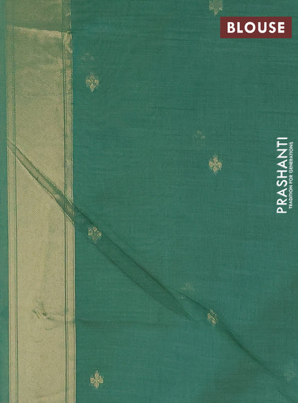 Jamdhani cotton saree pista green and teal green with thread & zari woven buttas and jamdhani pallu