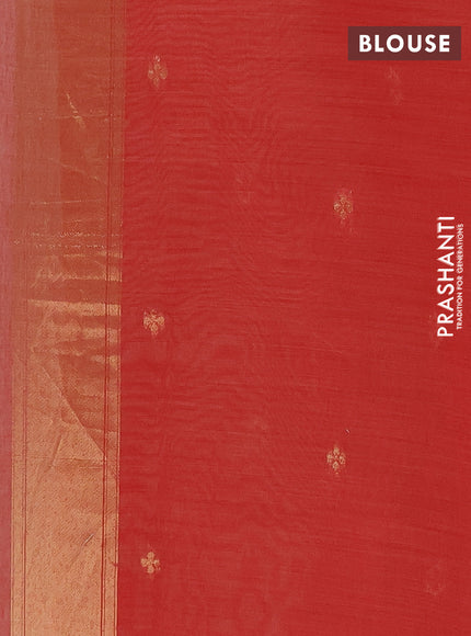 Jamdhani cotton saree beige and red with thread & zari woven buttas and jamdhani pallu