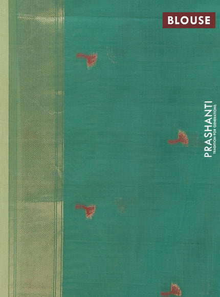 Jamdhani cotton saree pista green and green with thread & zari woven buttas and jamdhani pallu
