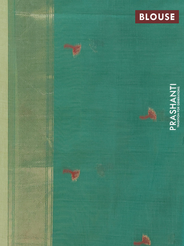 Jamdhani cotton saree pista green and green with thread & zari woven buttas and jamdhani pallu