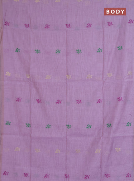 Jamdhani cotton saree lavender with allover thread & zari woven buttas and jamdhani pallu