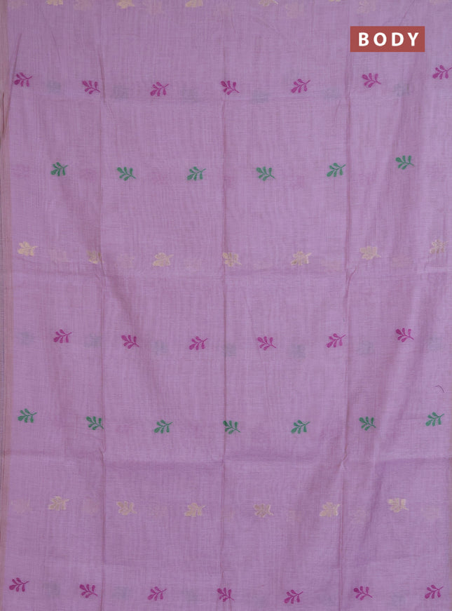 Jamdhani cotton saree lavender with allover thread & zari woven buttas and jamdhani pallu