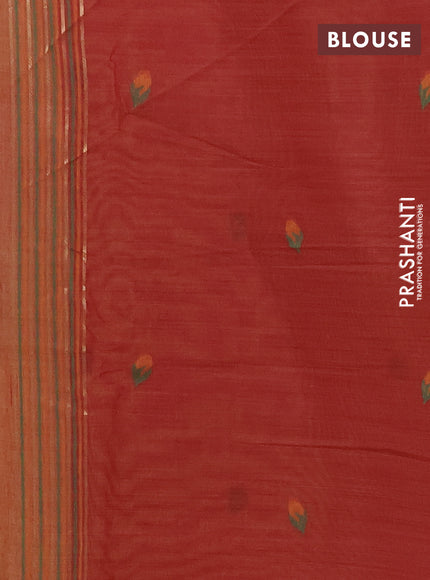 Jamdhani cotton saree pale yellow and maroon with thread woven buttas and jamdhani pallu
