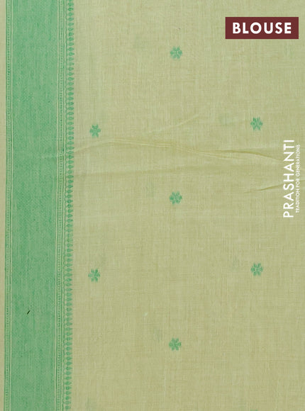 Jamdhani cotton saree pista green with allover thread woven buttas and jamdhani pallu