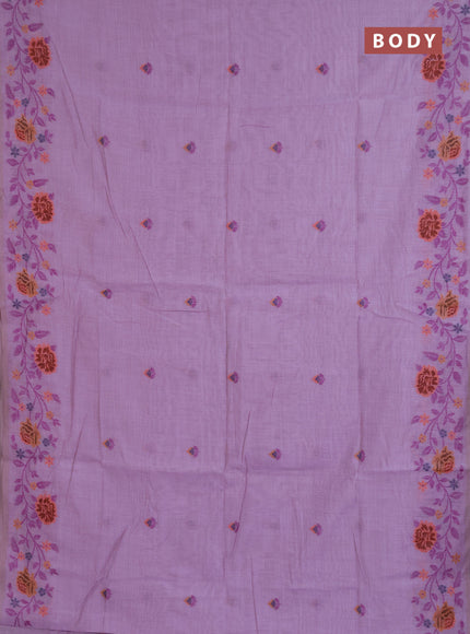 Jamdhani cotton saree lavender with allover thread woven buttas and jamdhani pallu