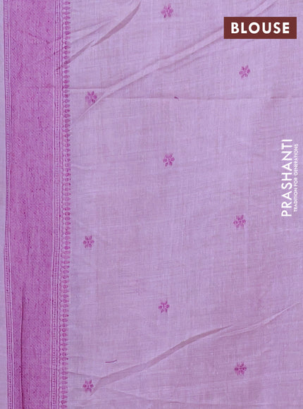 Jamdhani cotton saree lavender with allover thread woven buttas and jamdhani pallu