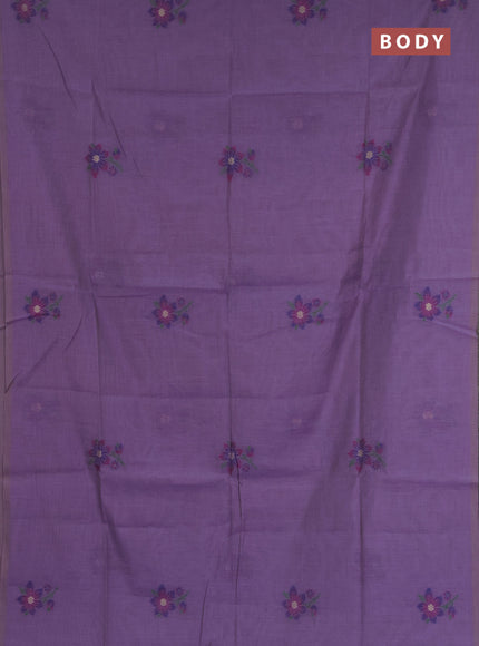Jamdhani cotton saree lavender and blue with allover thread & zari woven buttas and jamdhani pallu