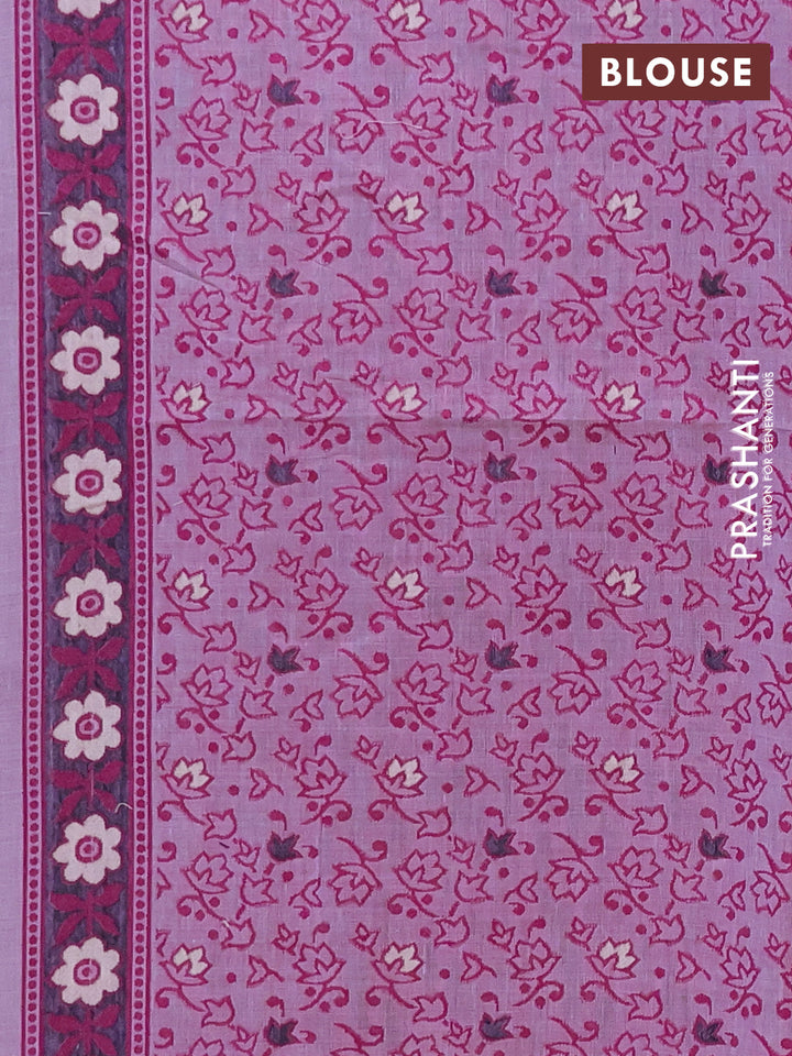 Jamdhani cotton saree lavender and purple with allover thread woven buttas and jamdhani pallu