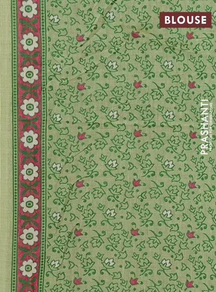Jamdhani cotton saree pista green and green with allover thread woven buttas and jamdhani pallu