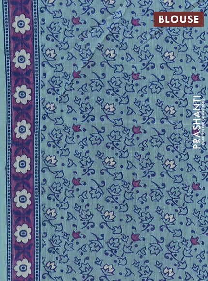 Jamdhani cotton saree blue shade and navy blue with allover thread woven buttas and jamdhani pallu