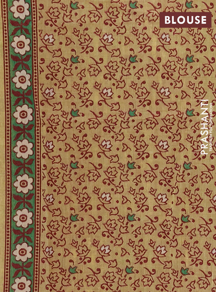 Jamdhani cotton saree pale yellow and green with allover thread woven buttas and jamdhani pallu