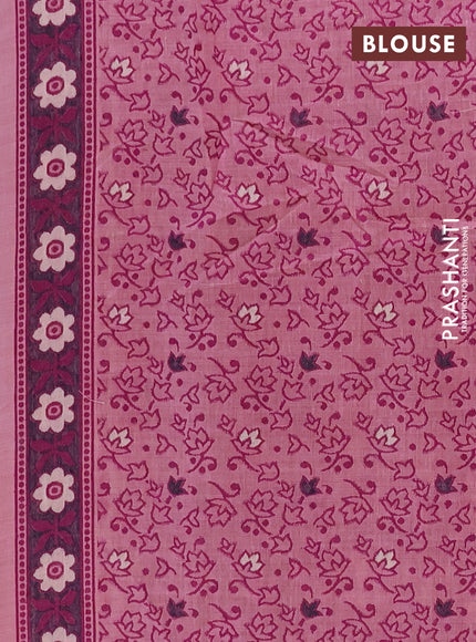 Jamdhani cotton saree peach pink and magenta pink with allover thread woven buttas and jamdhani pallu