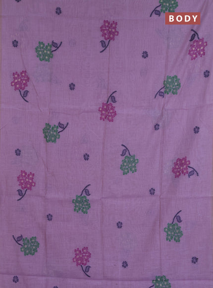 Jamdhani cotton saree lavender and purple with allover thread & zari woven buttas and jamdhani pallu