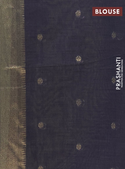 Jamdhani cotton saree pista green and navy blue with allover thread & zari woven buttas and jamdhani pallu