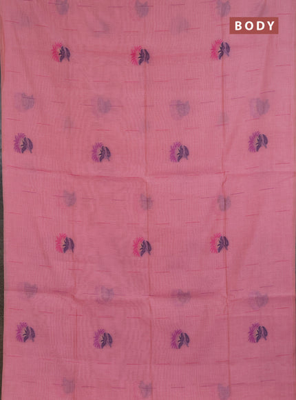 Jamdhani cotton saree preach shade and pink with allover thread & zari woven buttas and jamdhani pallu