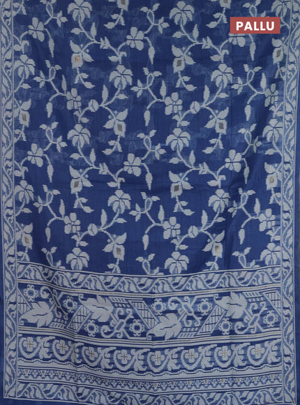 Jamdhani cotton saree bliue shade with allover thread & zari woven buttas and jamdhani pallu