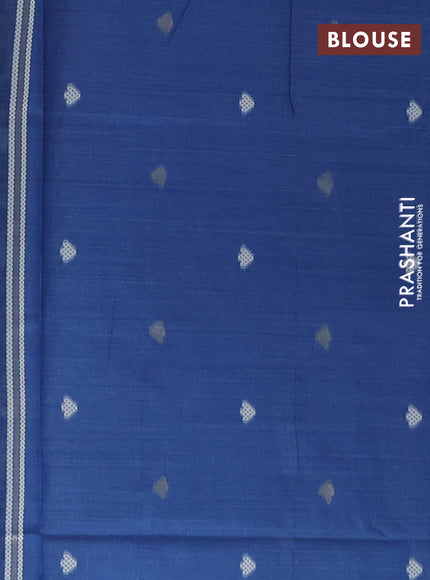 Jamdhani cotton saree bliue shade with allover thread & zari woven buttas and jamdhani pallu