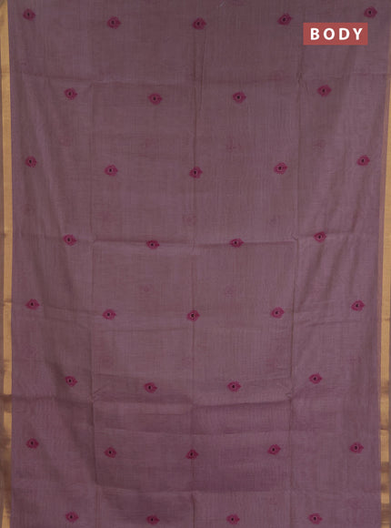 Jamdhani cotton saree pastel purple and purple with thread woven buttas and jamdhani pallu