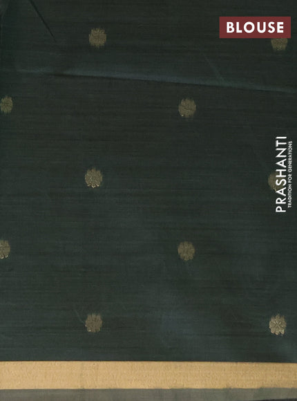 Jamdhani cotton saree pastel green and bottle green with thread woven buttas and jamdhani pallu