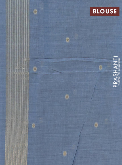 Jamdhani cotton saree pastel blue with allover thread & zari woven buttas and jamdhani pallu