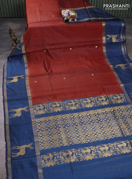 Pure dupion silk saree orange and peacock green with zari woven buttas and rettapet zari woven butta border