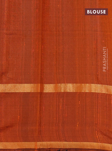Pure dupion silk saree purple and orange with zari woven buttas and rettapet zari woven butta border