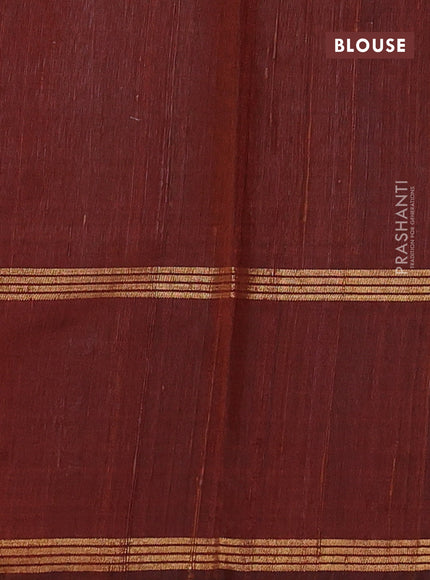Pure dupion silk saree rustic orange with allover zari woven buttas and rettapet zari woven border