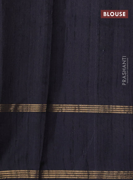 Pure dupion silk saree rust shade and black with allover zari woven buttas and rettapet zari woven border