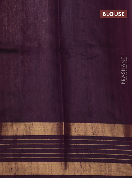 Pure dupion silk saree pink and deep wine with allover zari stripe & buttas and rettapet zari woven border