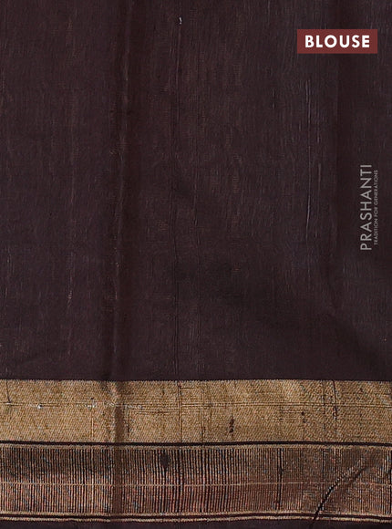 Pure dupion silk saree maroon and black with thread & zari woven buttas and temple design simple border