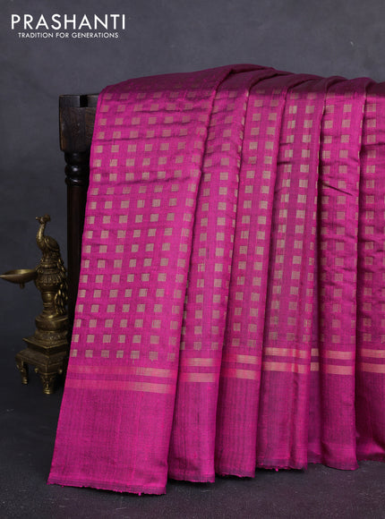 Pure dupion silk saree pink with allover zari woven buttas and zari woven simple border