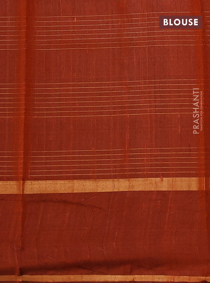 Pure dupion silk saree deep purple and orange with allover zari checked pattern and rettapet zari woven butta border