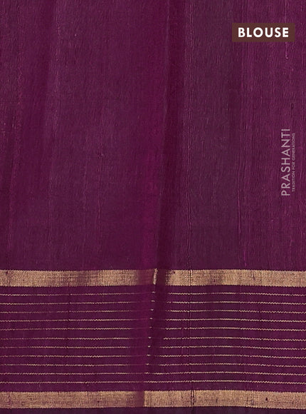 Pure dupion silk saree navy blue and magenta pink with zari woven buttas and zari woven border