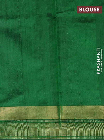 Pure dupion silk saree lime green and green with thread woven buttas and temple design thread & zari woven border