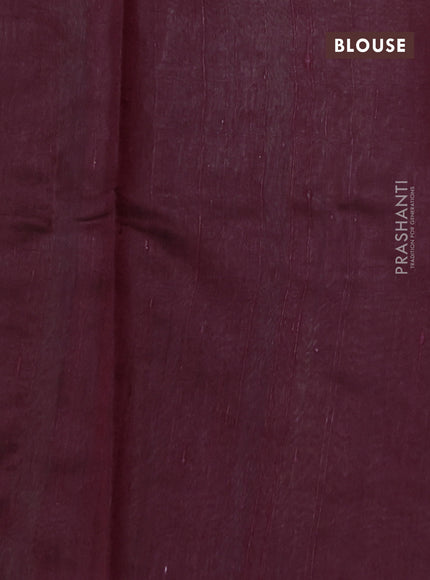 Pure dupion silk saree deep maroon with allover zari woven buttas and temple design zari woven border