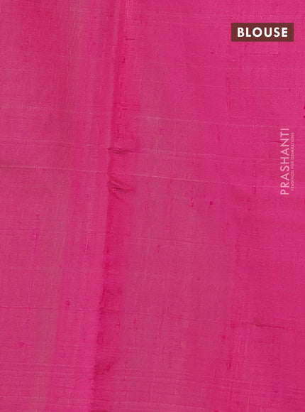 Pure dupion silk saree yellow and pink with thread woven buttas and temple design simple border