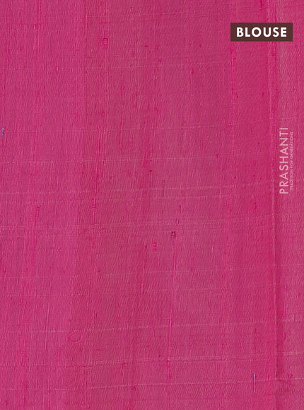 Pure dupion silk saree teal blue and pink with thread woven buttas and temple design simple border