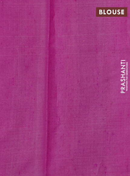 Pure dupion silk saree pastel pink and magenta pink with thread woven buttas and temple design simple border