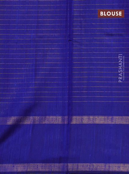 Pure dupion silk saree pink and blue with allover zari checked pattern and rettapet zari woven border