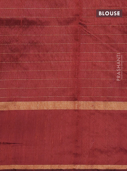 Pure dupion silk saree orange with allover zari checked pattern and rettapet zari woven butta border