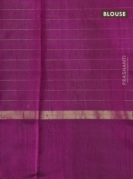 Pure dupion silk saree dep purple and magenta pink with allover zari checked pattern and rettapet zari woven butta border